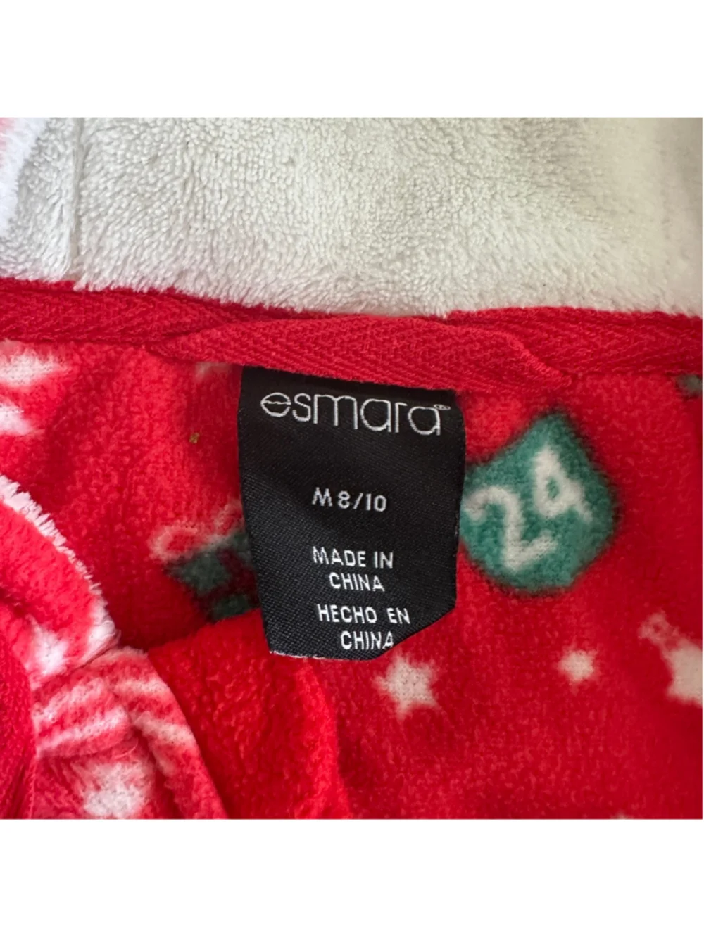 Girls Esmara Christmas One-Piece Pajamas M 8/10 Red Snowflakes Reindeer